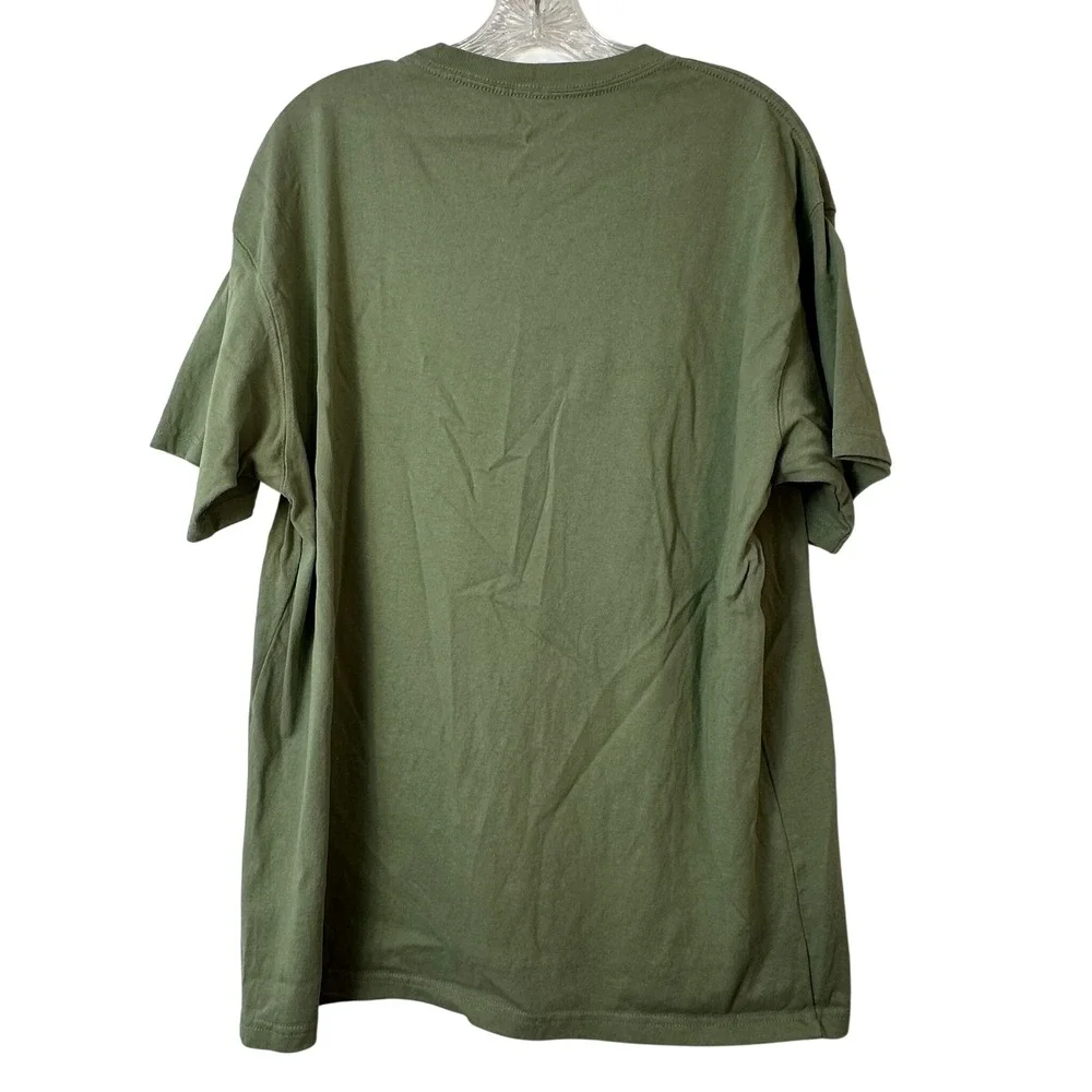 Nike‎ Air Water Fire Earth Graphic T-Shirt Olive Green Loose Fit Mens Large